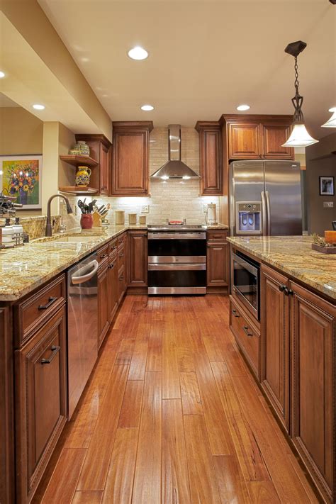 pictures of brown kitchen cabinets